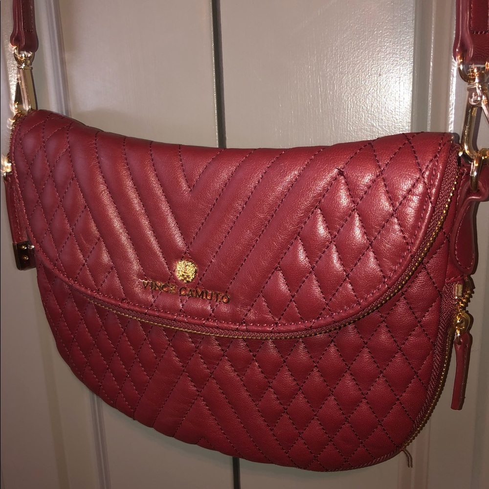 Dark Red Leather Vince Camuto purse
